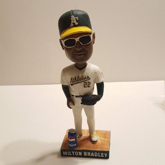 Oakland Athletics A's MILTON BRADLEY BOBBLEHEAD Brand NEW in the box. - Picture 3 of 8
